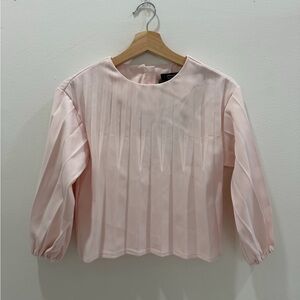 Melange Light Pink Pleated Blouse